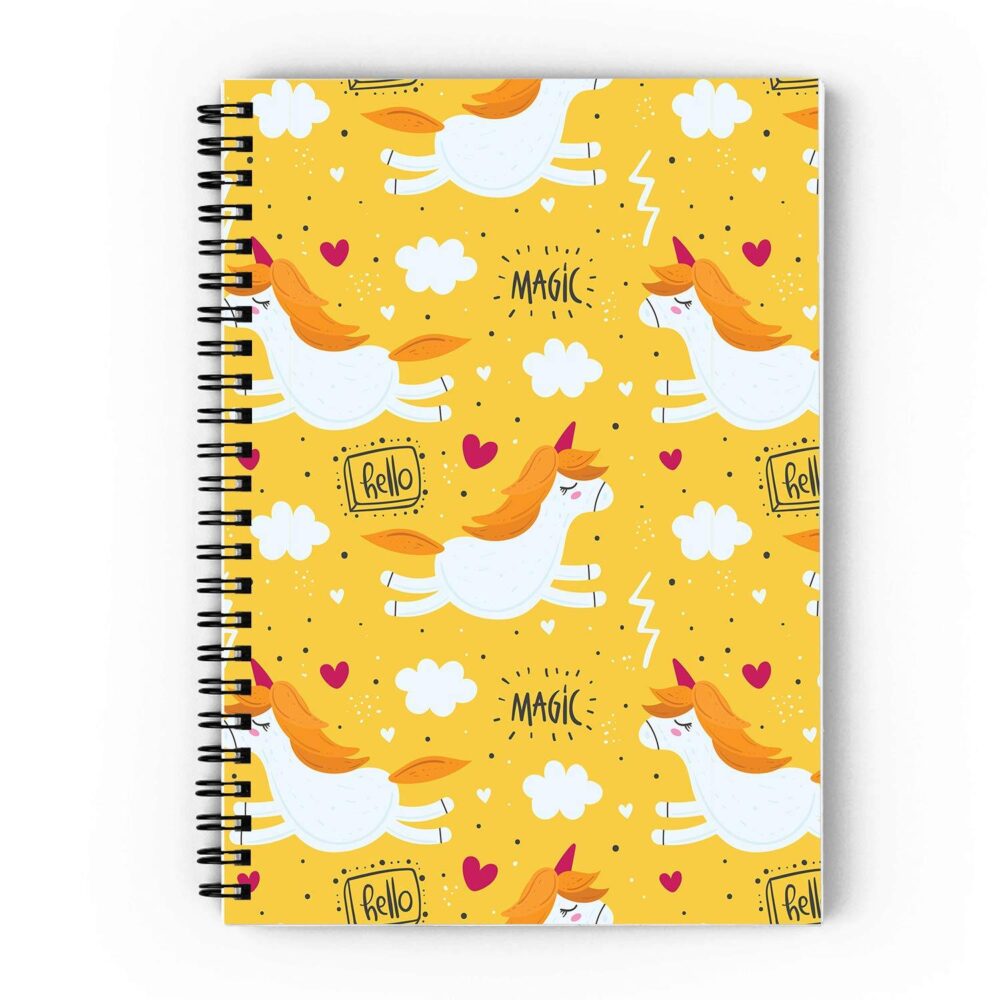 Yelow Unicorn Spiral Notebook